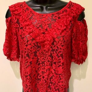 Lace puffy sleeves blouse with tags on
